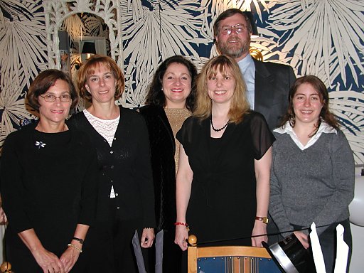 The girls and Jim at New Year's Eve dinner