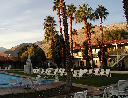 The Palms at Palm Springs swimming pool and courtyard