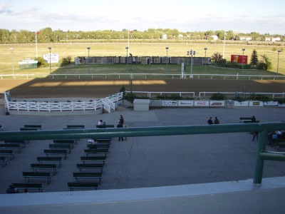 Assiniboine Downs view of the track from the bleachers.