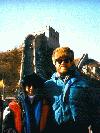 Kae and Jim stand on the Great Wall in winter